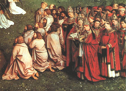 D&eacute;tail de l'agneau mystique des fr&egrave;res Van Eyck
