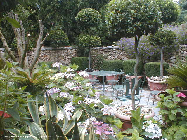 La terrasse du jardin m&eacute;diterran&eacute;en