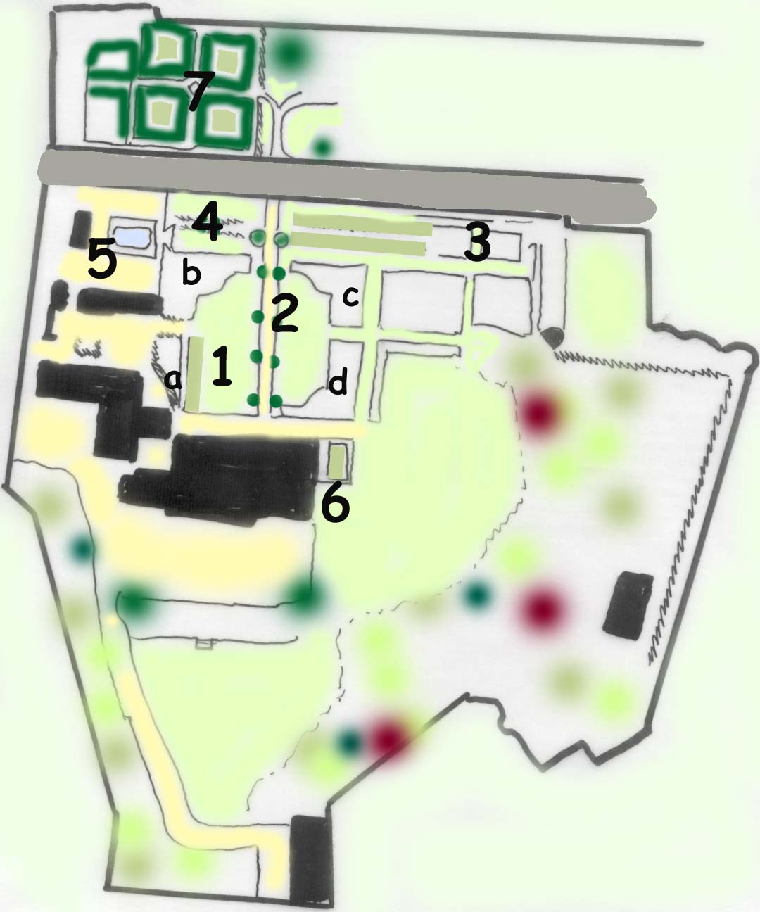 plan des jardins de Barnsley