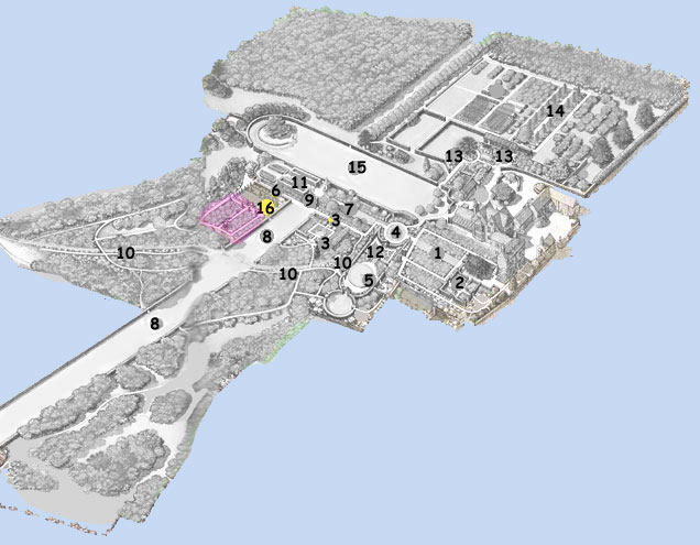 Hidcote: plan piliers