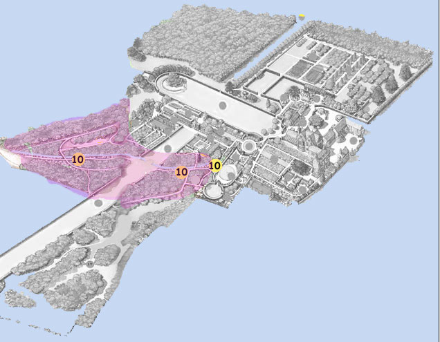 Hidcote: plan ruisseau